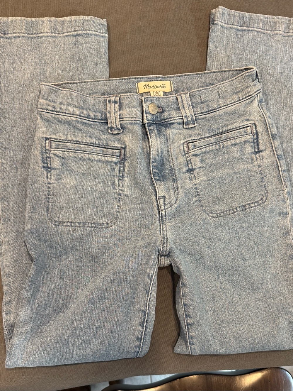 Madewell Light Blue Mid-Rise Kick Out Jeans Tall Boho Casual Office Siren 27T